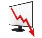 Downward trend on onscreen chart